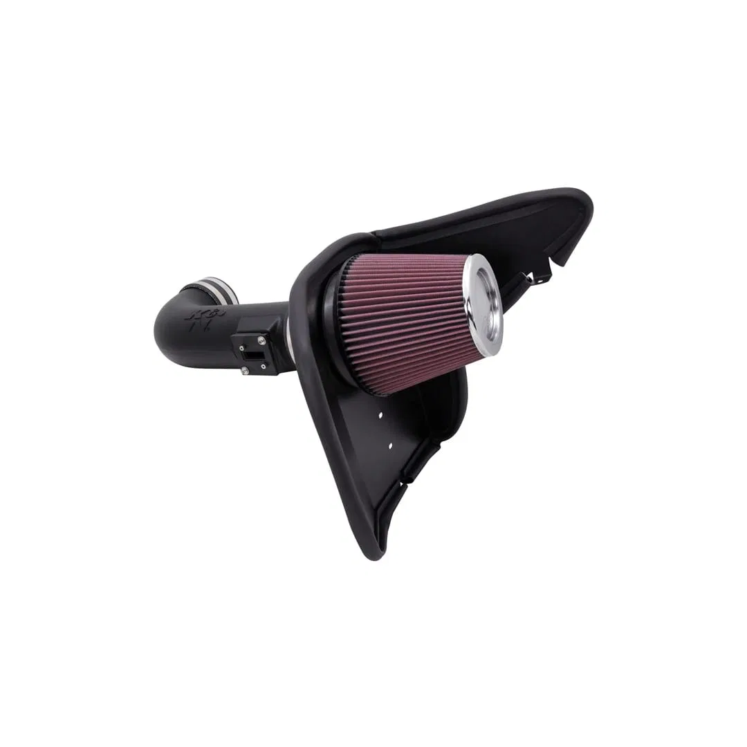63-3074 – K&N FILTER Cold Air Intake, Black Polyethylene Tube Red Filter With Heat Shield